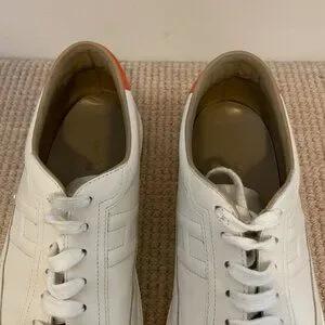 Hermes | Shoes | Hermes Quicker Sneaker Mens 44d White With Orange
